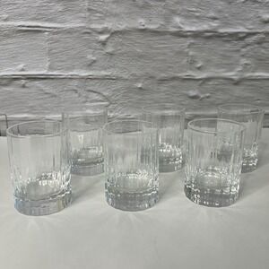 Set of 6 Flutted Blown Crystal Glasses Italy  Liquor Bach Light & Music 2.5 oz